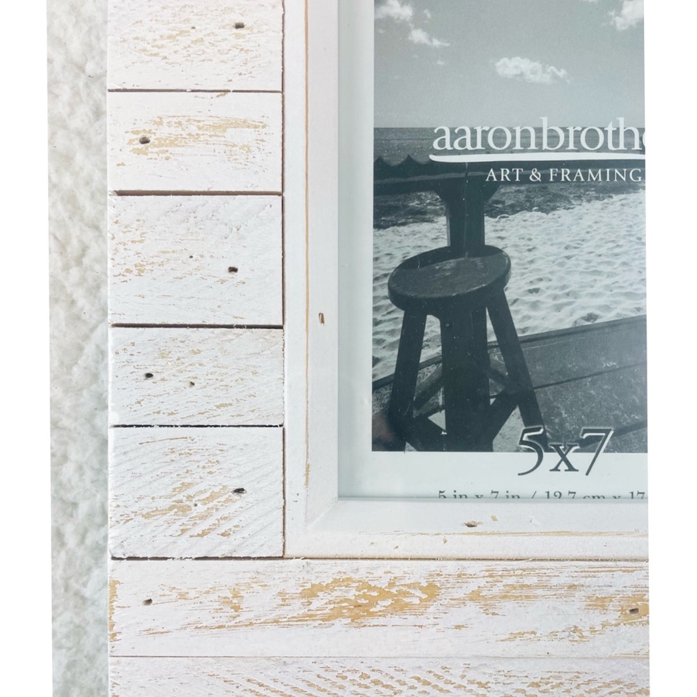 (NWT) AARON BROTHERS • White High Tide 5x7 Wooden Photo Frame - Picture 6 of 13